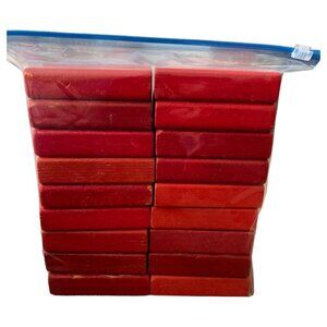 Vintage Playskool Red Wooden Building Blocks – 36 Piece Set – USA Made